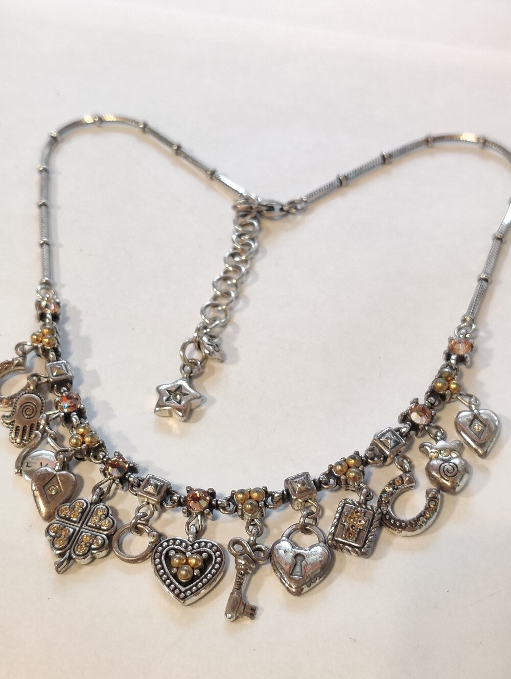 Brighton Multi-Charm Heart & Key Necklace